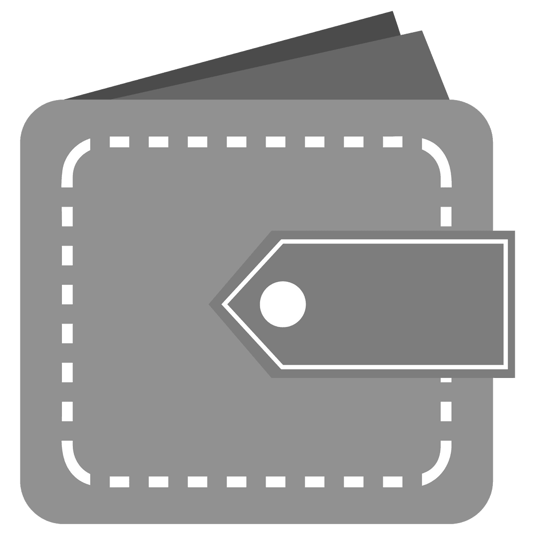 Minimalistic Grey Wallet Icon on Transparent Background