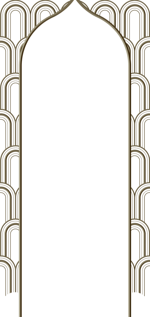 Intricate Pointed Arch Frame with Transparent Background