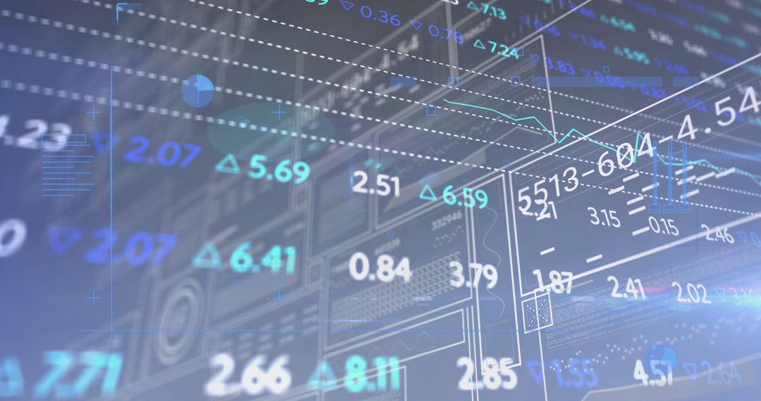 Finance Graph Over Digital Interface with Basic Shapes and Numbers