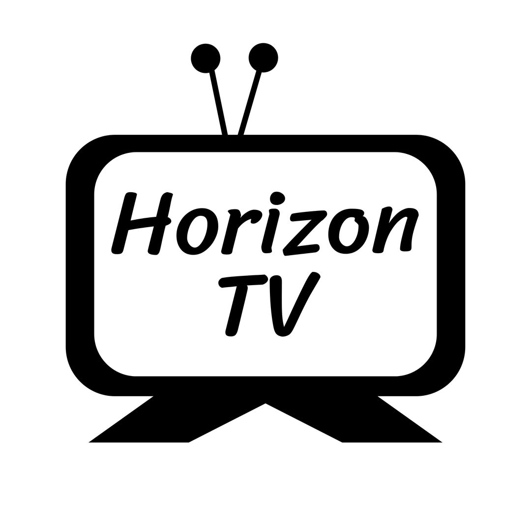 Retro TV Logo With Horizon TV Text and Antennas - Download Free Stock Templates Pikwizard.com
