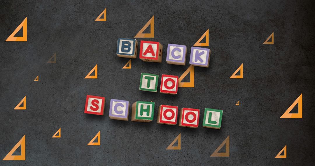 Back to School Blocks on Dark Geometric Background