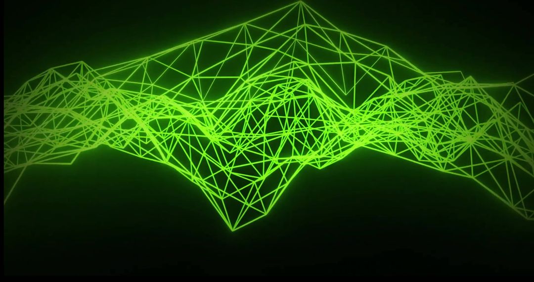 Digital Network Connectivity with Green Wireframe Design