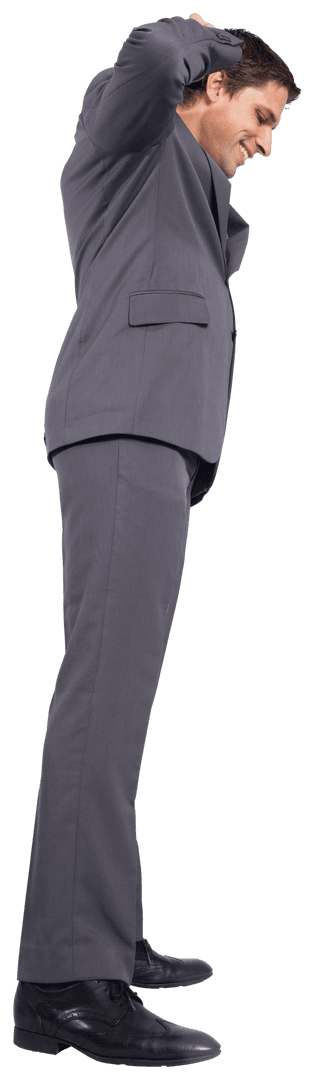 Smiling Businessman Gesture Transparent Background