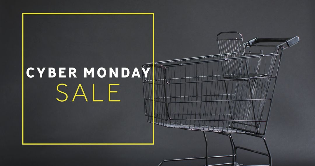 Cyber Monday Sale Promotion with Shopping Trolley