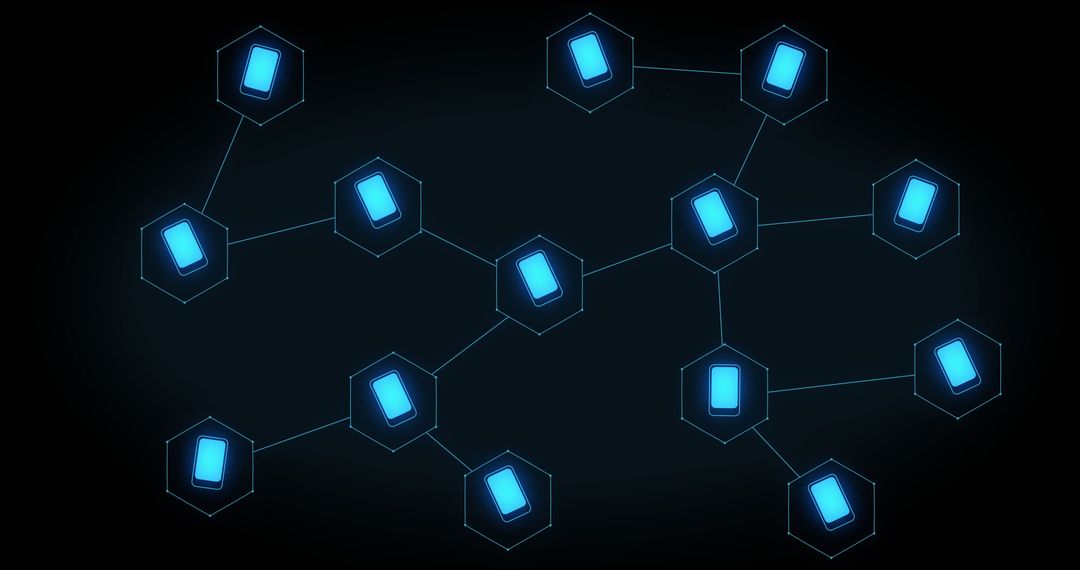 Smartphone Network Grid Highlighting Digital Communication
