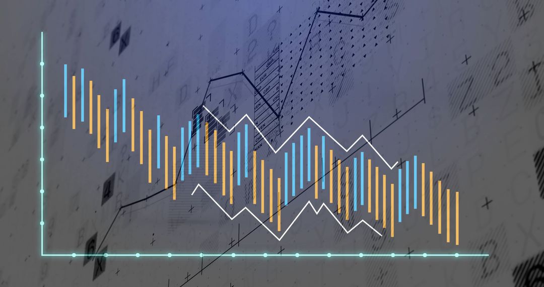 Modern Data Visualization with Bar and Line Charts on Futuristic Interface