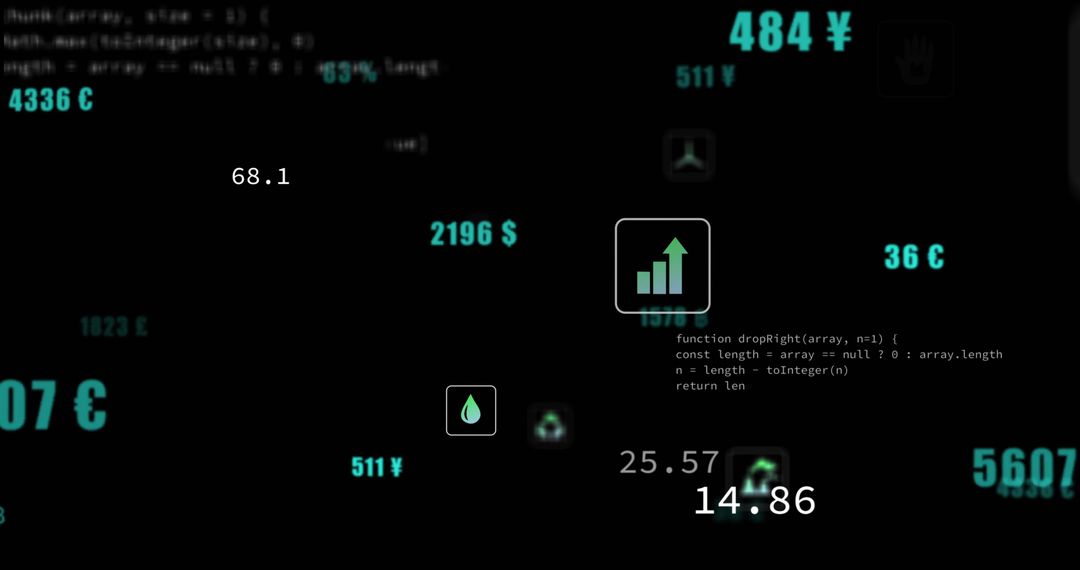 Futuristic Data Analytics Dashboard with Iconography
