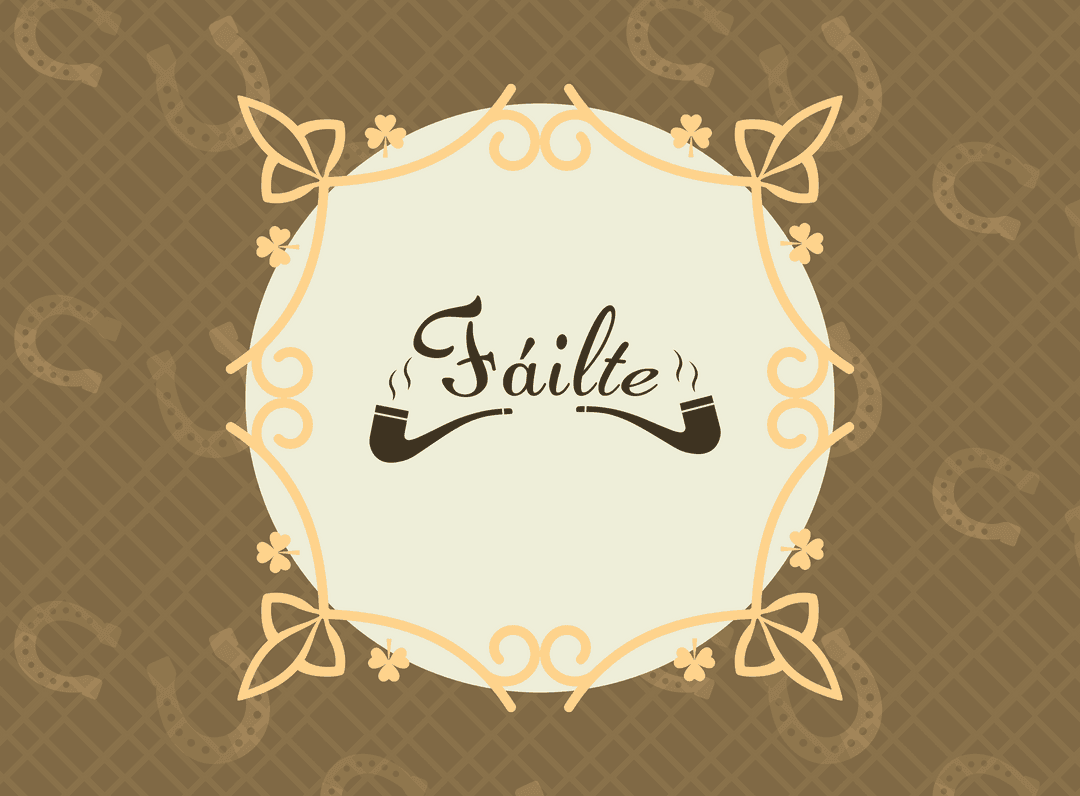 Transparent Failte Text with Decorative Celtic Border