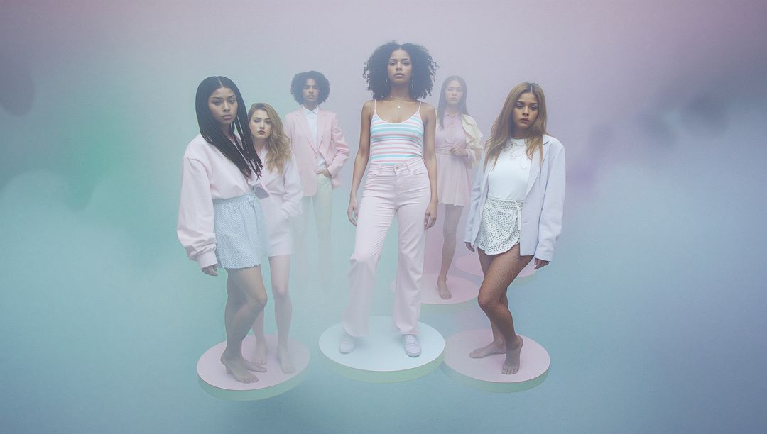 Models Sporting Pastel Fashion with Minimalist Elegance