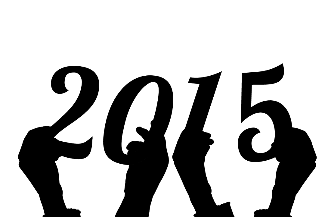 Hands Holding 2015 Text in Transparent Background Celebration Design