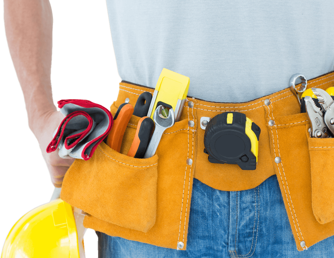Technician Wearing Transparent Tool Belt with Assorted Tools