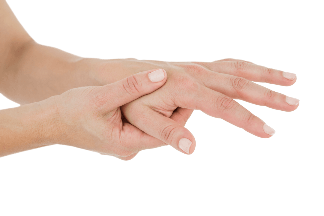 Transparent Image of Hand Massaging for Pain Relief
