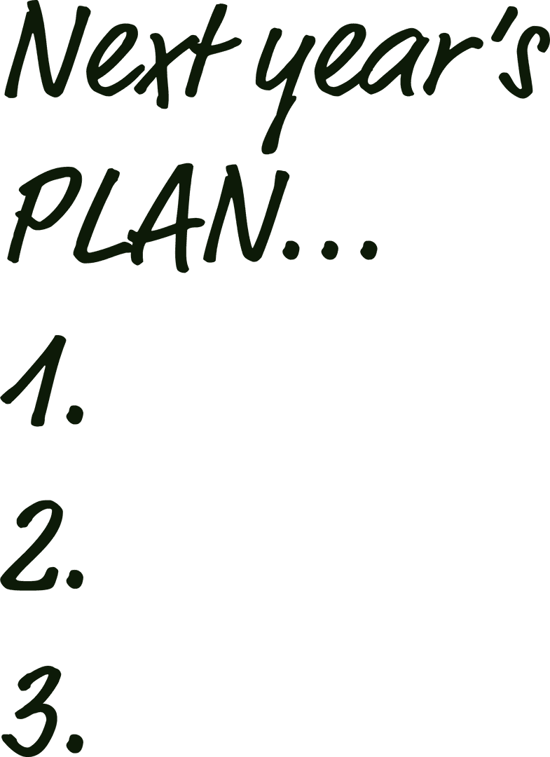 Transparent List Template for New Year Business and Personal Plans