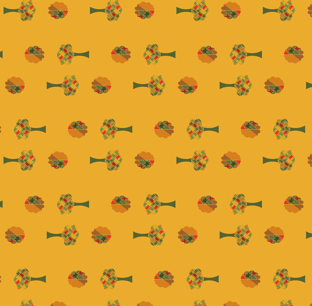 seamless transparent pattern with brains and trees - Download Free Stock Images Pikwizard.com