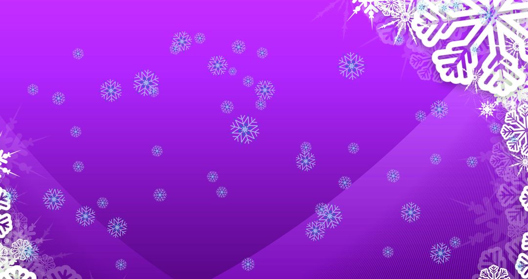 Falling Snowflakes on Purple Background with White Patterns