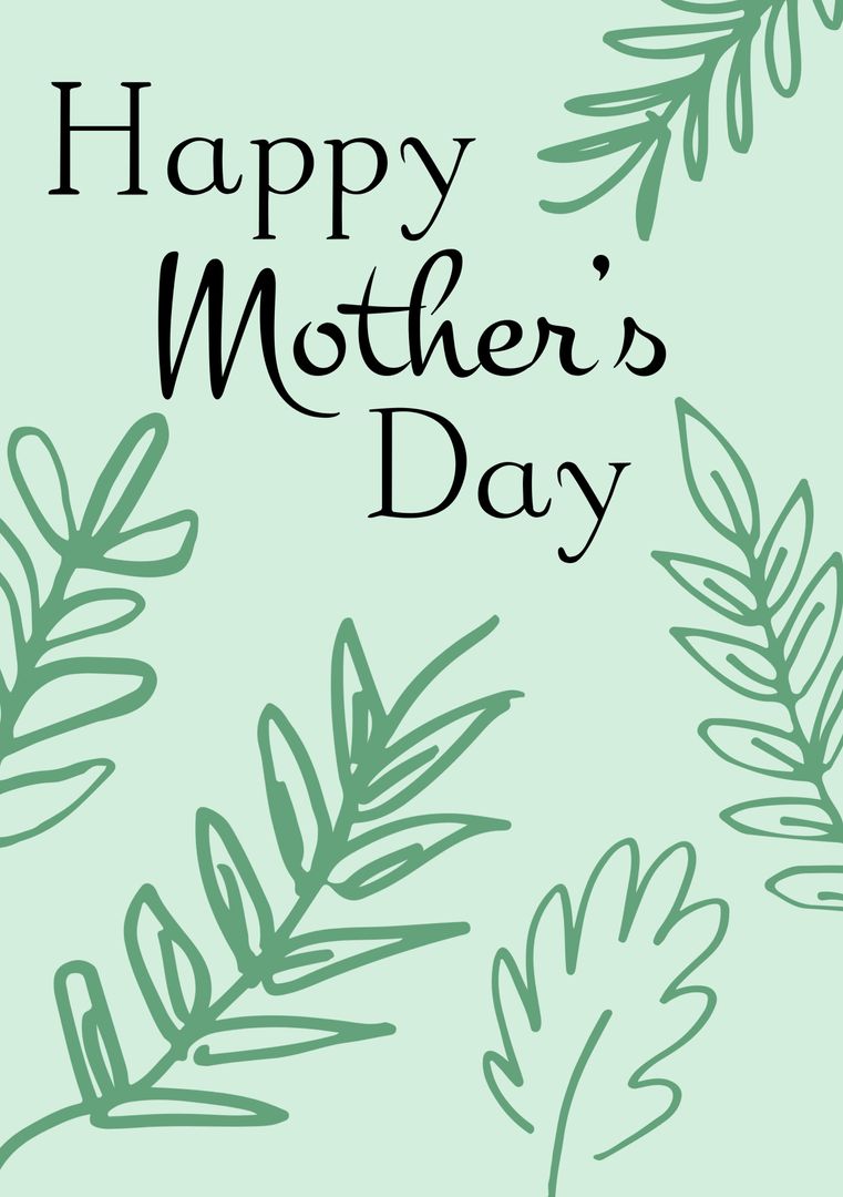 Elegant Foliage Mother's Day Greeting Card Design