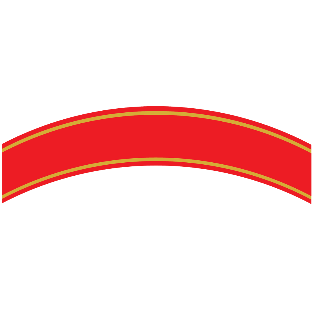 Curved Red and Yellow Abstract Shape on Transparent Background