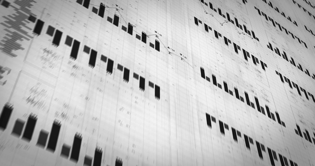 Financial Data Charts with Analyzing Graphs on White Background