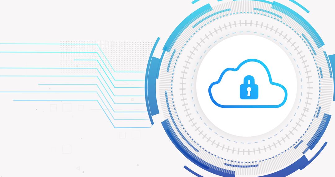 Cybersecurity Cloud Network with Locked Data Symbol