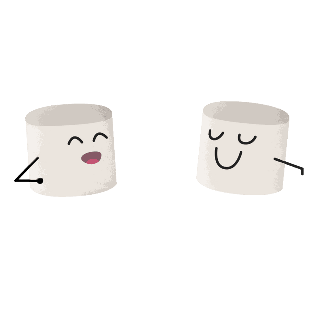 Smiling Marshmallow Characters with Transparent Background