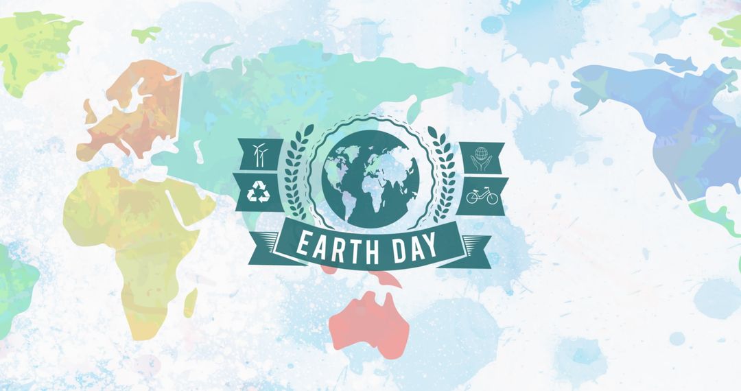 Creative Earth Day Concept with World Map Background