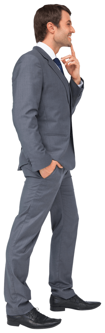 Confident Caucasian Businessman in Suit on Transparent Background