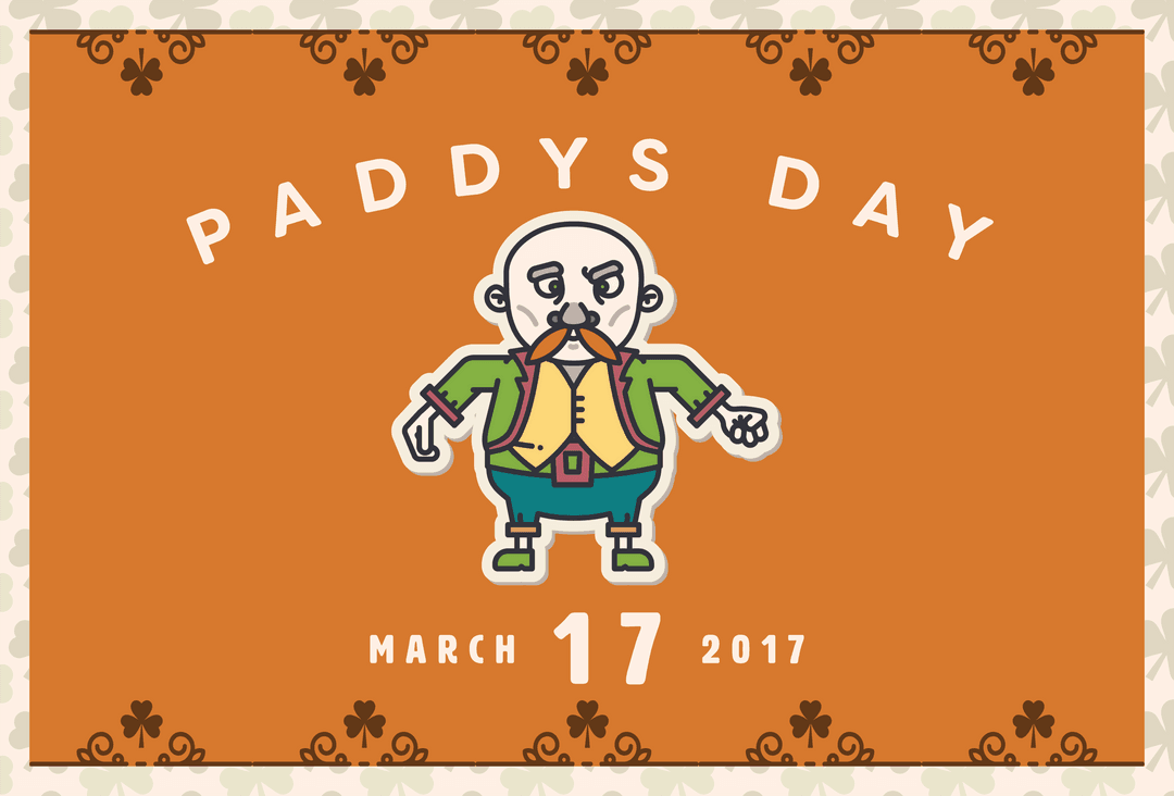 Transparent Patrick Day Celebration Character Illustration with Text