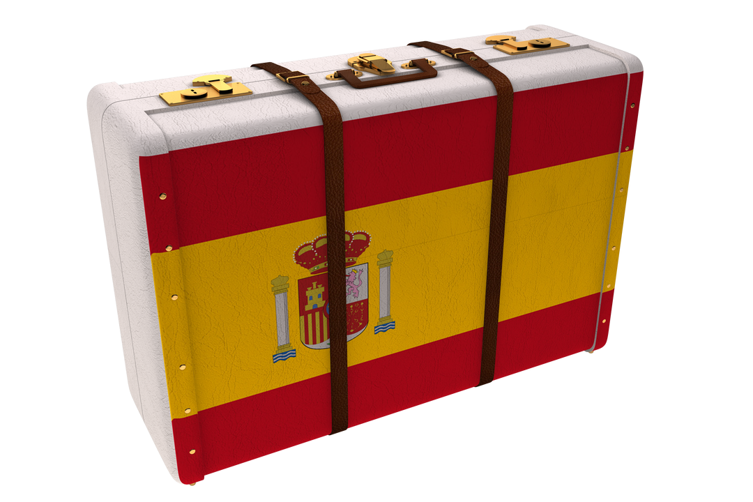 Suitcase with Hispanic Flag on Transparent Background for Traveling Vector Illustration - Download Free Stock Images Pikwizard.com