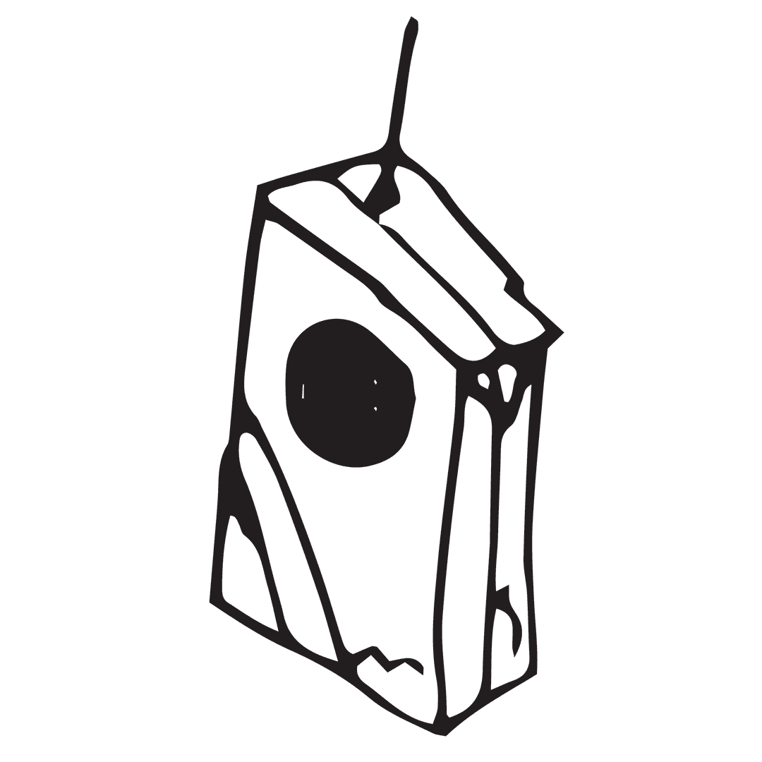 Abstract Linear Artwork on Transparent Background