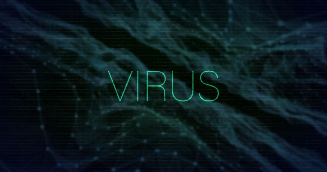 Futuristic Virus Alert in Digital Network Space with Glowing Effects