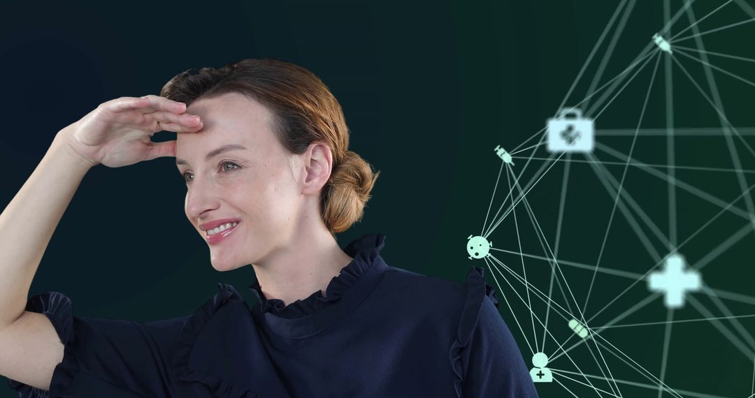 Optimistic Businesswoman Exploring Networking Opportunities