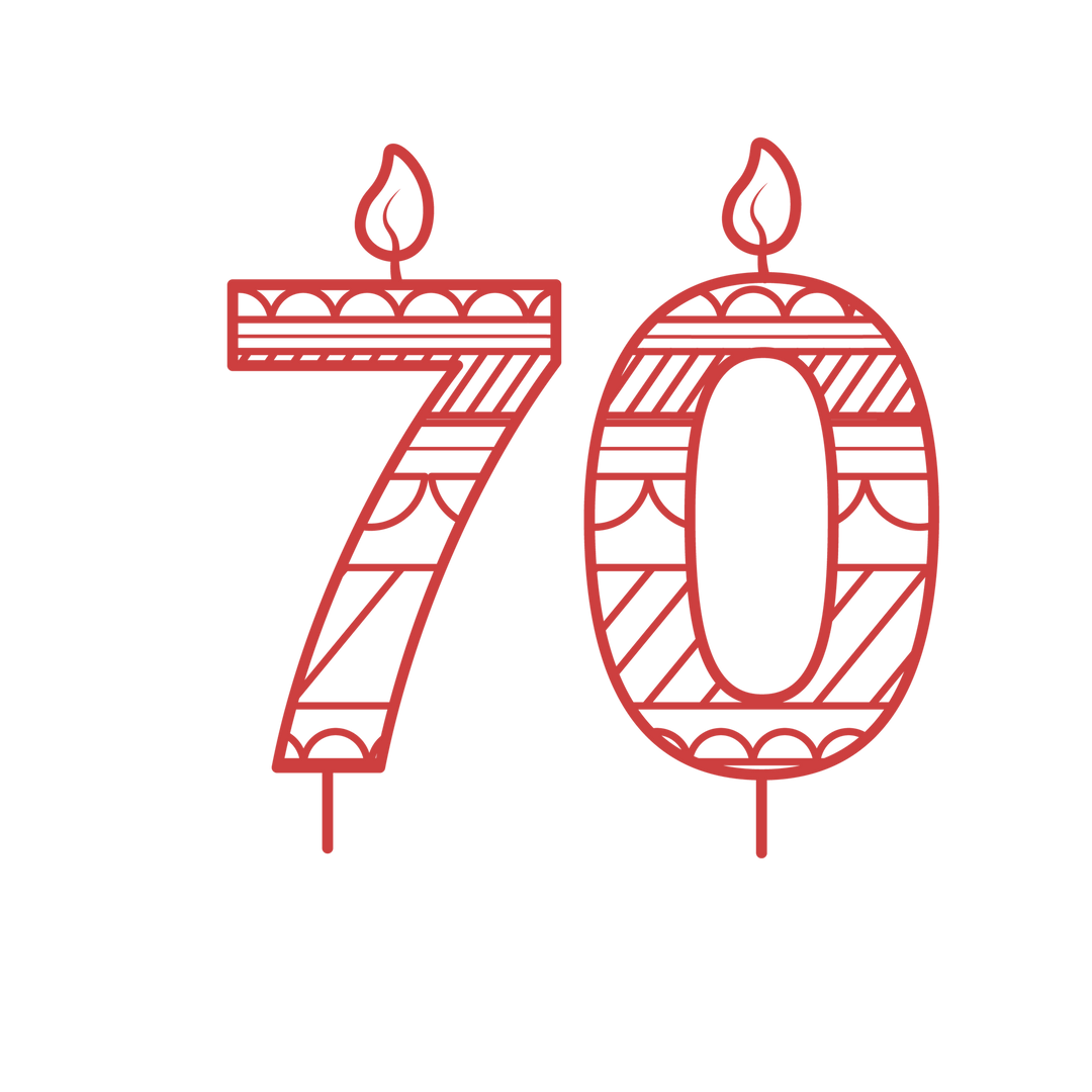 Red Illustration of Number 70 with Candle Flames on Transparent Background - Download Free Stock Images Pikwizard.com