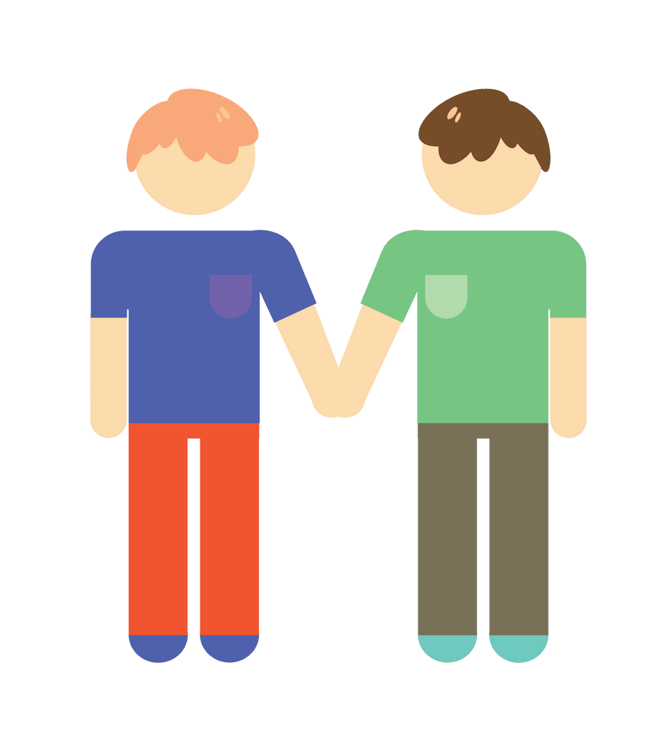 Vector Illustration Figures Holding Hands Transparent Background