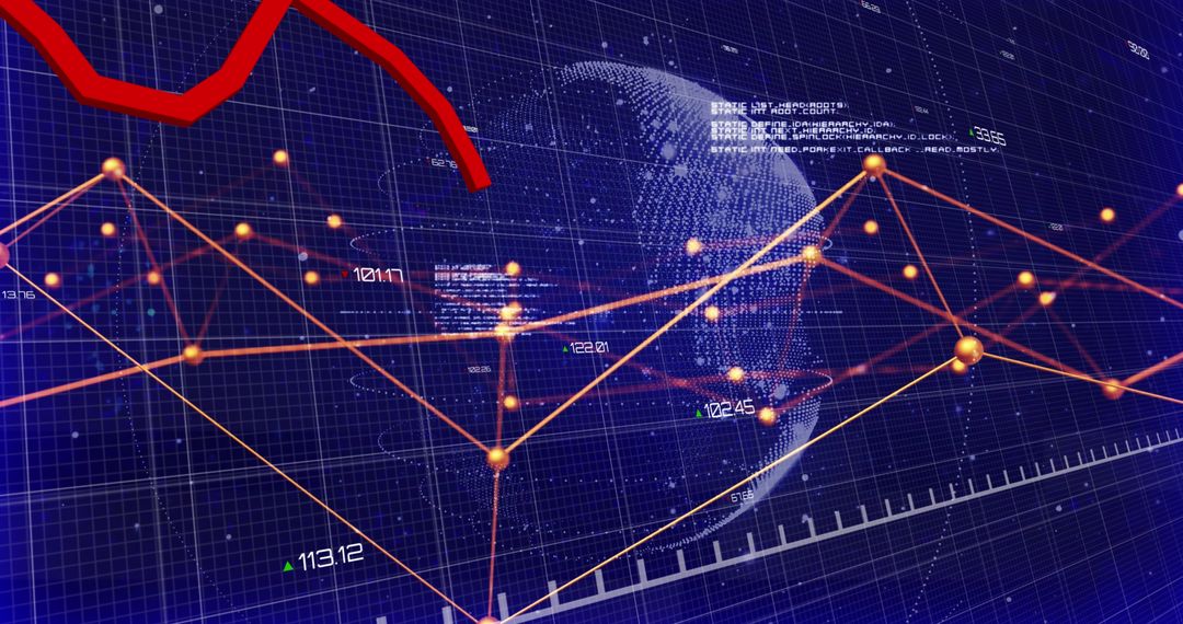 Digital Interface with Data Analysis Symbolizing Global Business