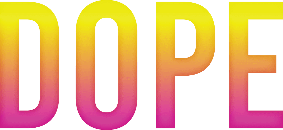Vibrant Dope Text with Yellow to Pink Gradient Effect