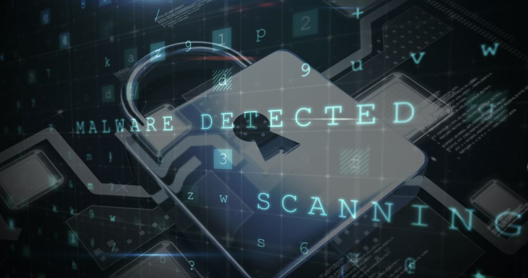 Cybersecurity Threat Alert Concept with Digital Lock