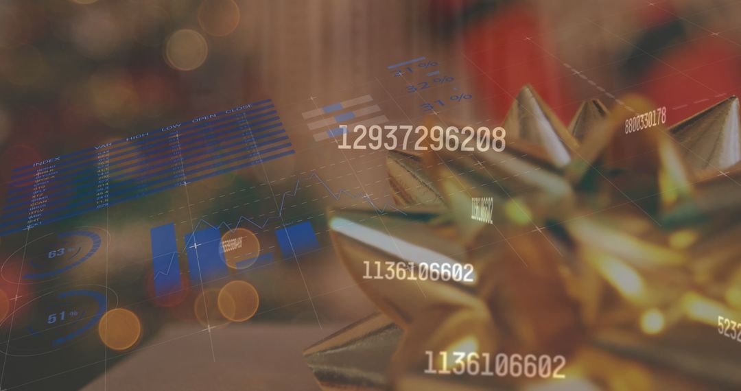 Digital Data Concept with Abstract Charts and Holiday Theme
