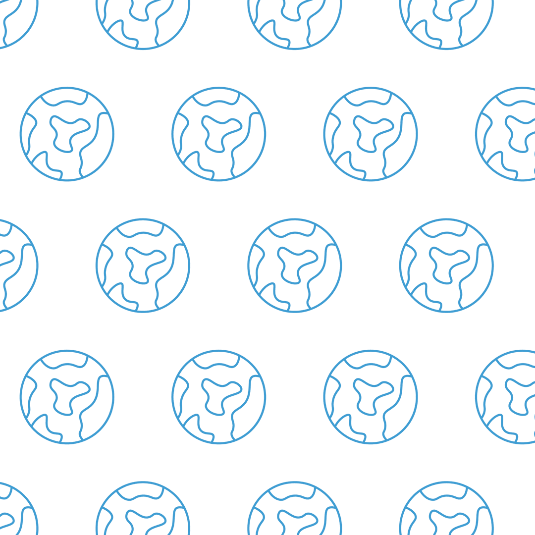 Seamless Transparent Globe Pattern with Blue Outlines