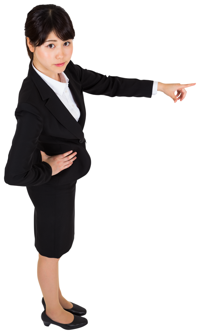 Assertive Asian Businesswoman Pointing on Transparent Background - Download Free Stock Images Pikwizard.com