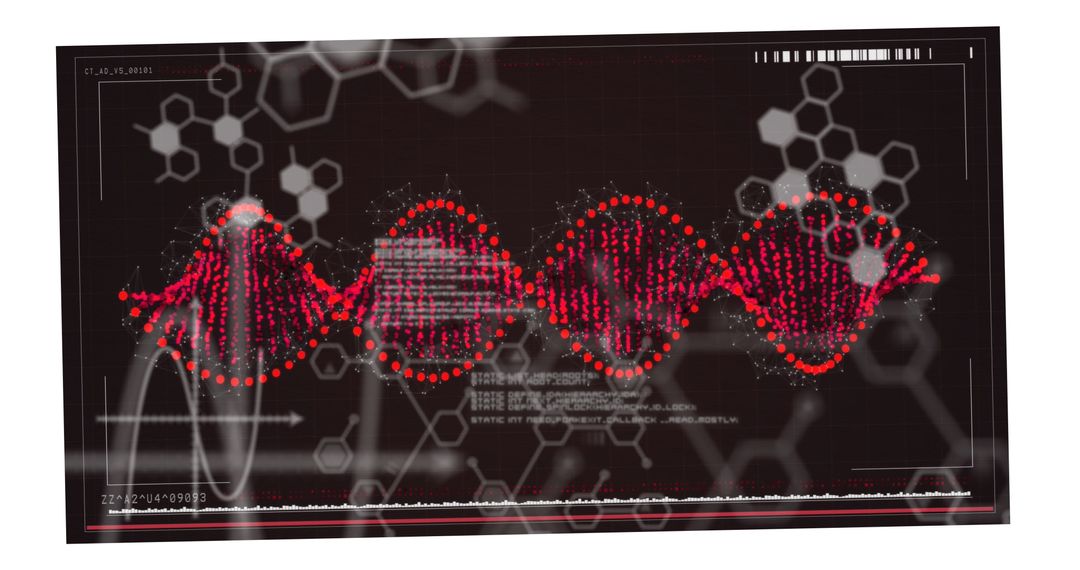 Digital DNA Analysis with Futuristic Interface Elements