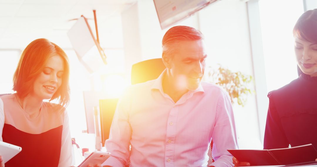 Diverse Professional Team Collaborating in Bright Office