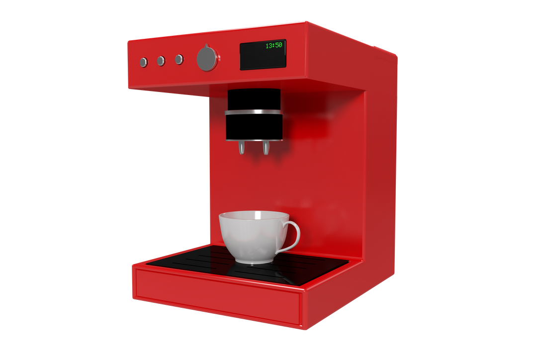 Red Coffee Machine with White Cup on Transparent Background for Cafes and Kitchens - Download Free Stock Images Pikwizard.com