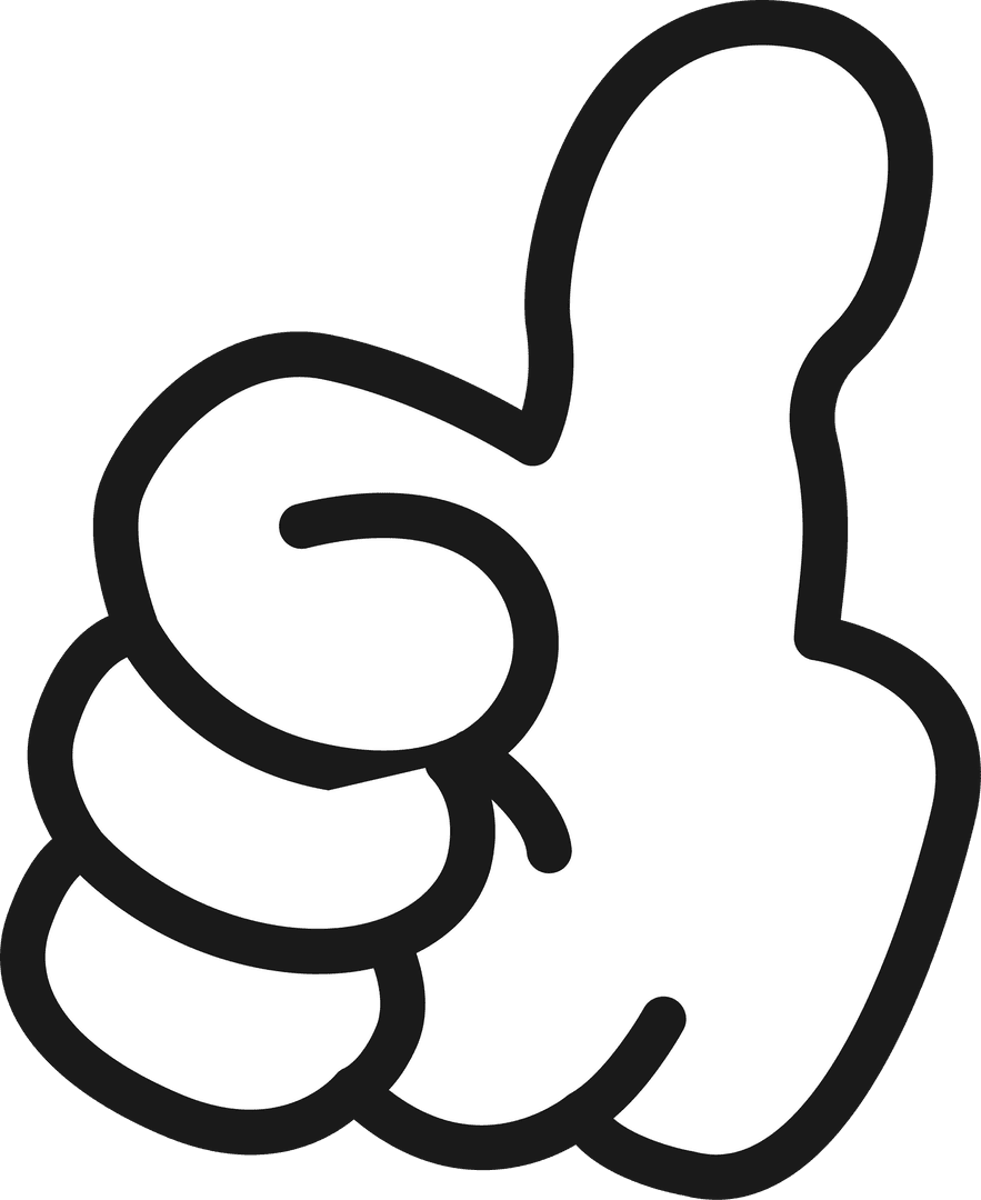 Flat Style Cartoon Thumbs Up Hand Gesture Transparent Background