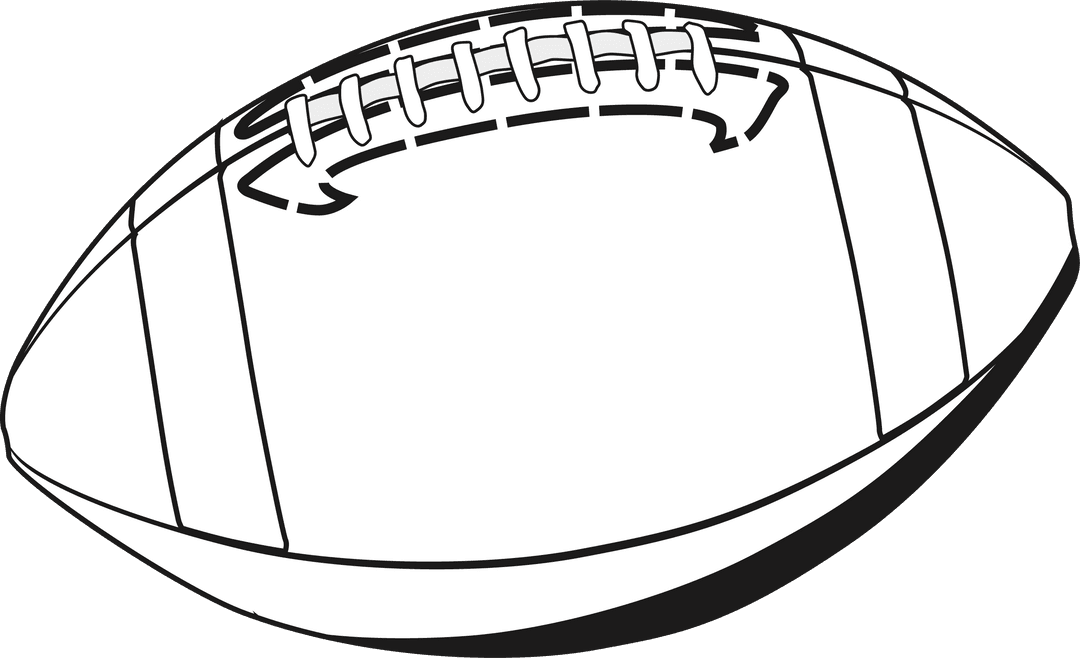 Minimalist American Football Line Art with Transparent Background