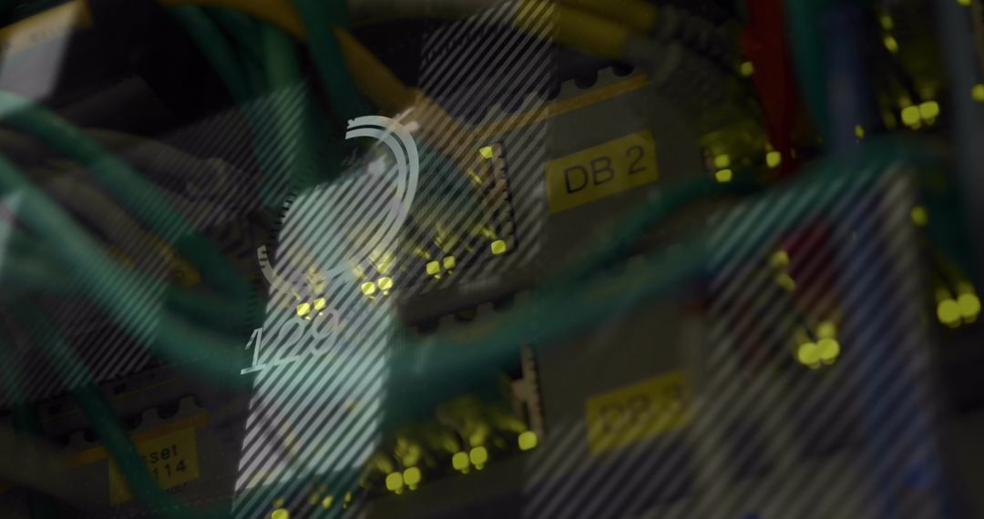 Networking Cables and Digital Circles in Modern Server Room