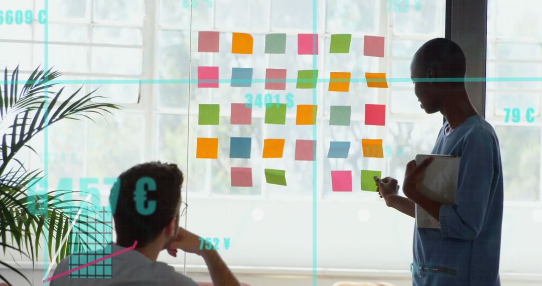 Diverse Team Brainstorming with Data Visualization Overlay