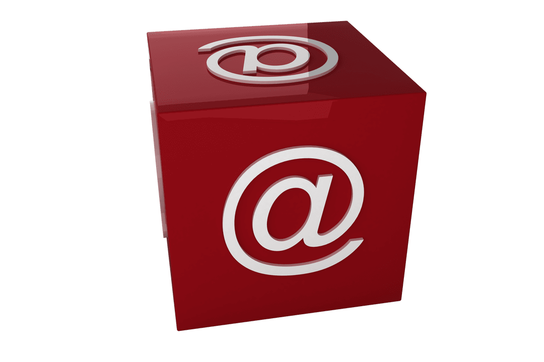 Email Symbol on Red Transparent Cube Isolated - Download Free Stock Images Pikwizard.com