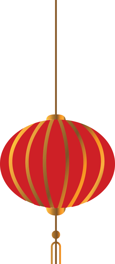 Traditional Chinese Red Lantern on Transparent Background