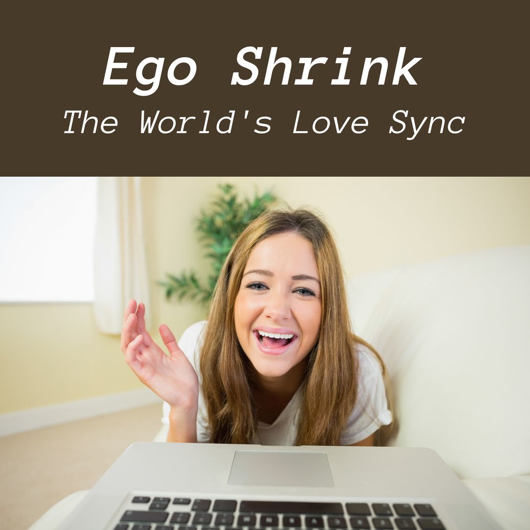 Smiling Woman Using Laptop Promoting Ego Awareness