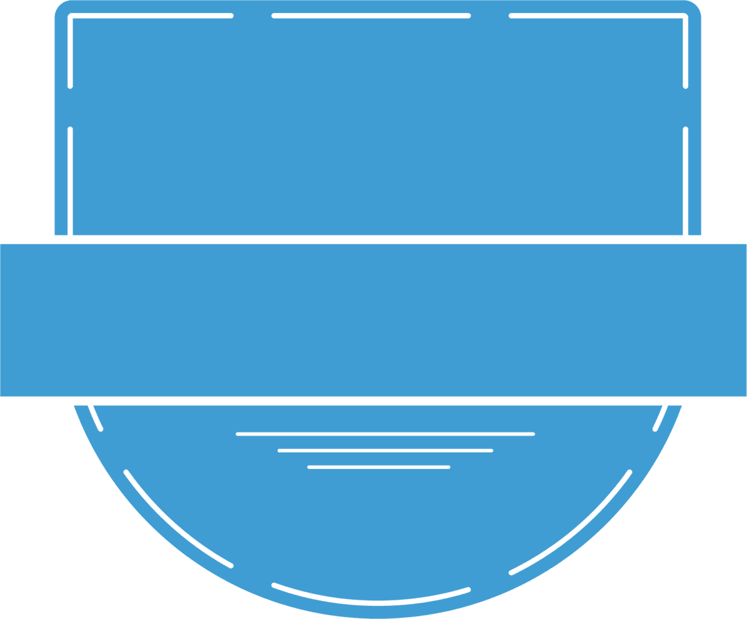 Abstract Blue Icon Illustration on Transparent Background